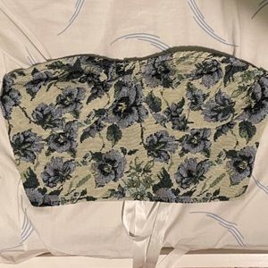 Whimsical Blue Floral Themed Tube Top